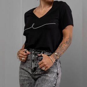 Black V-Neck By Egreis t-shirt